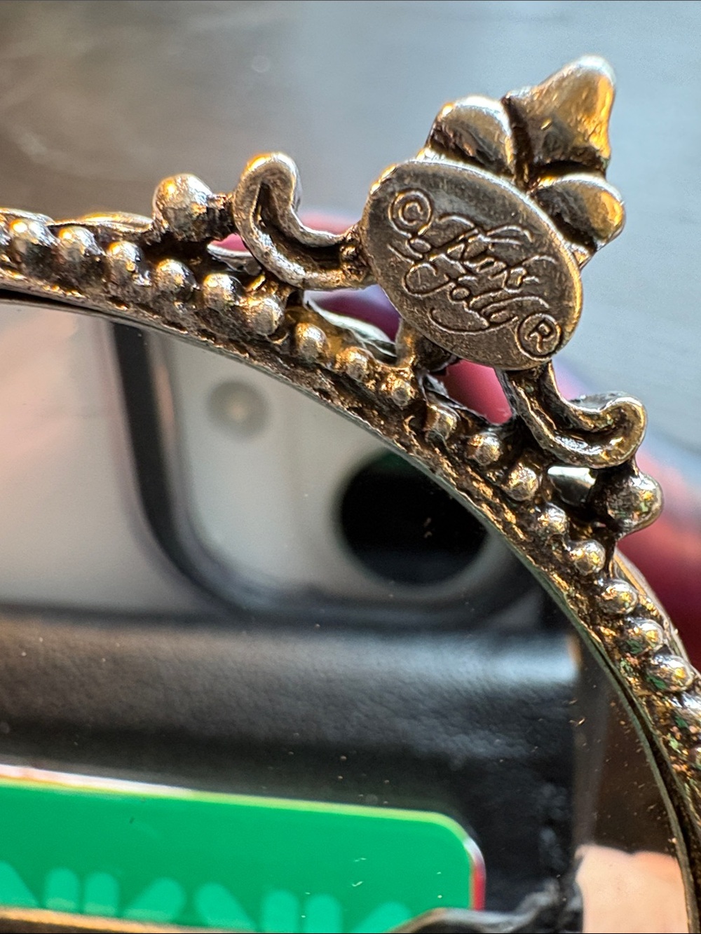 Kirk’s Folly Vintage-Inspired Purple Jeweled Compact Mirror - Picture 3 of 5